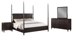 Coaster 223061Q-S4 4 pc Rosdorf park emberlyn brown finish wood 4 post panel headboard queen bed set