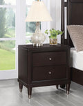 Coaster 223062  Emberlyn brown finish wood 2 drawer nightstand tapered legs