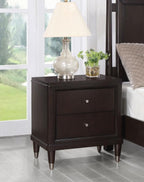 Coaster 223062  Emberlyn brown finish wood 2 drawer nightstand tapered legs