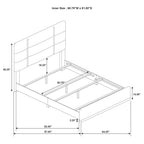 Coaster 223091GRYQ-S4 4 pc Ines white high gloss finish wood queen bedroom set grey fabric upholstered bed gold accents