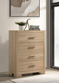 Arielle Light Oak 4-Drawer Tall Chest – 223115