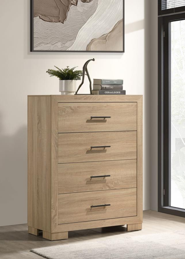 Arielle Light Oak 4-Drawer Tall Chest – 223115