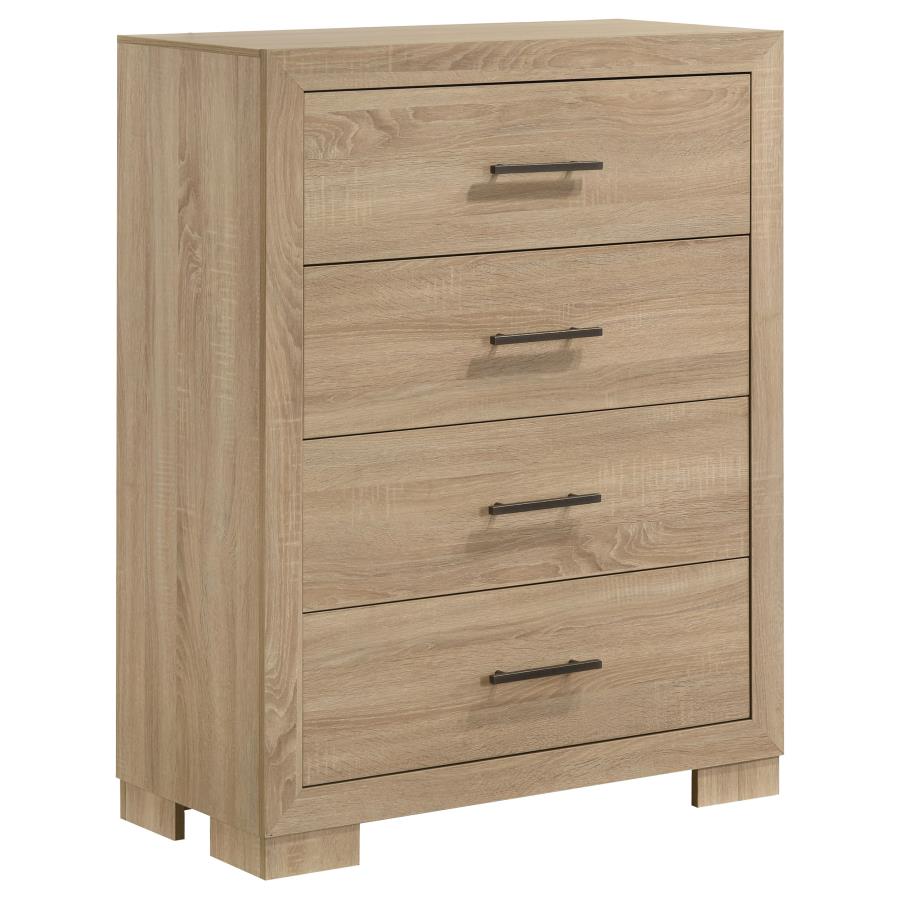 Arielle Light Oak 4-Drawer Tall Chest – 223115