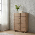 Leanne 5-Drawer Sintered Stone Top Chest of Drawers Light Oak – 223135
