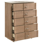 Leanne 5-Drawer Sintered Stone Top Chest of Drawers Light Oak – 223135