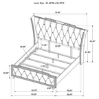 Coaster 223161Q-S4 4 pc Lorient black fabric upholstered LED accents flared headboard queen bedroom set