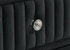 Coaster 223191Q-S4 4 pc Ravenne black velvet fabric upholstered LED accents queen bedroom set