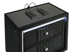 Ravenne 2-Drawer Velvet Upholstered LED Nightstand with USB Black – 223192