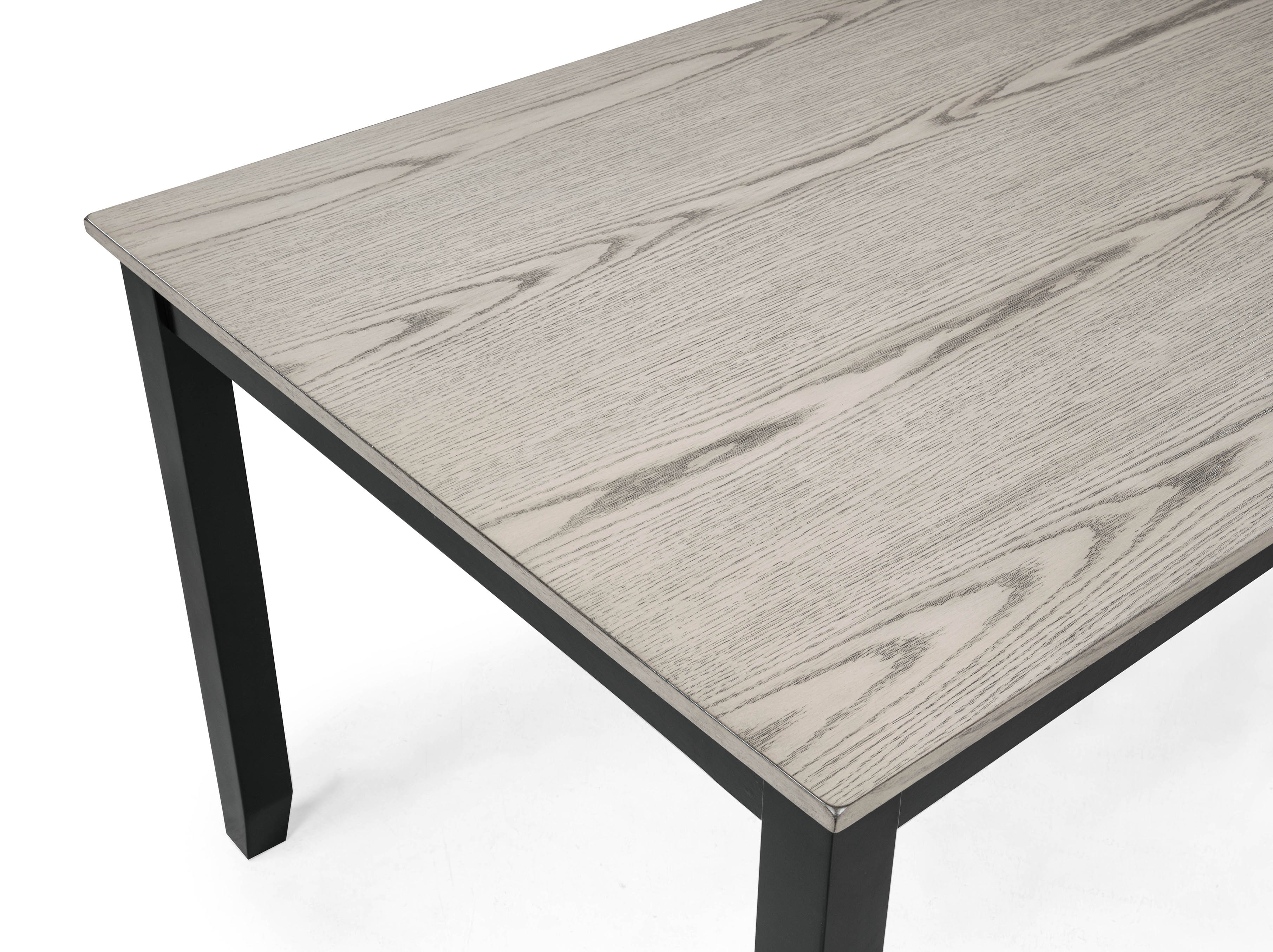 2231SET-LG 6 pc Lester two tone light grey wood finish dining table set with bench