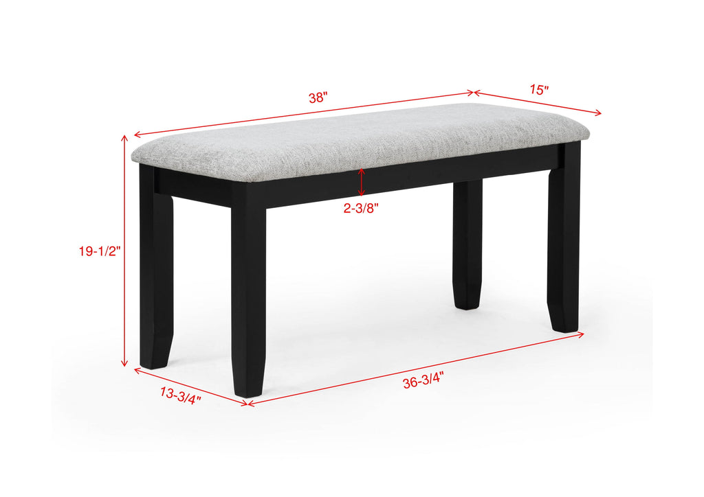 2231SET-LG 6 pc Lester two tone light grey wood finish dining table set with bench