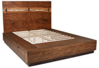 Coaster 223250SQ 4 pc Winslow smokey walnut coffee bean finish wood live natural edge look headboard side storage bedroom set