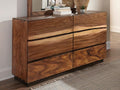 Coaster 223253 Winslow smokey walnut coffee bean finish wood live natural edge look 6 drawer dresser