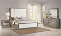 Coaster 223271Q-S4 4 pc Durango taupe oak finish wood cream boucle padded modern style queen headboard bedroom set