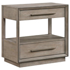 Coaster 223272 Durango taupe oak finish wood 2 drawer nightstand USB ports