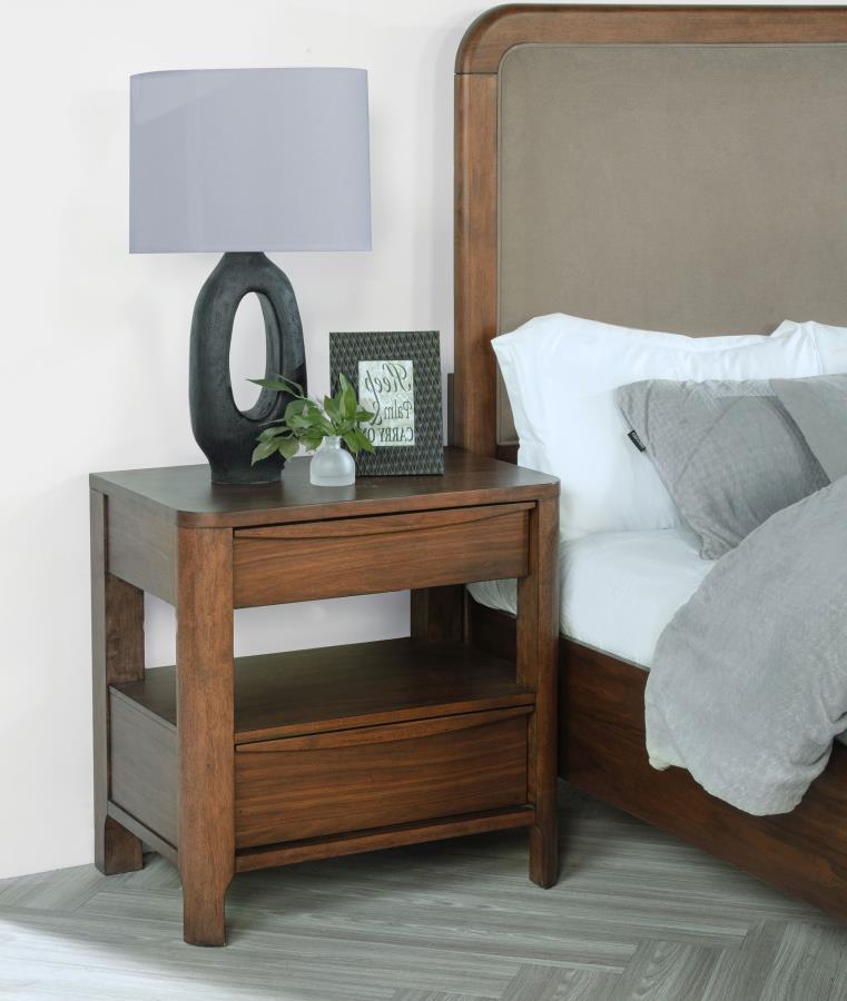 Coaster 223322  Maderia walnut finish wood 2 drawer nightstand