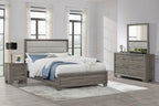 Coaster 223341Q-S4 4 pc Wright brown oak finish wood tan fabric queen bedroom set