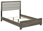Coaster 223341Q-S4 4 pc Wright brown oak finish wood tan fabric queen bedroom set