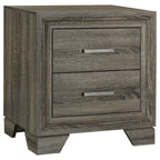 Coaster 223341Q-S4 4 pc Wright brown oak finish wood tan fabric queen bedroom set