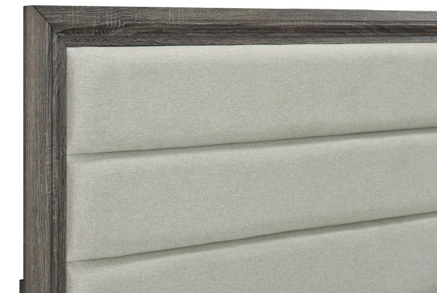 Coaster 223341Q-S4 4 pc Wright brown oak finish wood tan fabric queen bedroom set