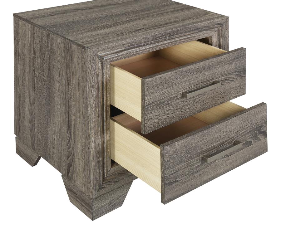 Coaster 223341Q-S4 4 pc Wright brown oak finish wood tan fabric queen bedroom set