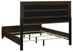 Coaster 223441Q-S4 4 pc Welsley walnut finish wood taupe fabric queen bedroom set