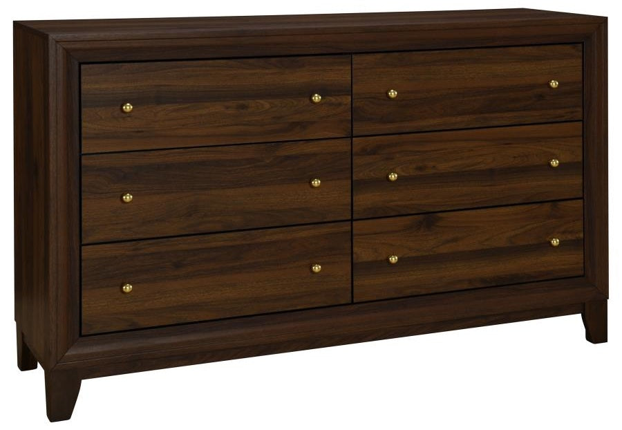 Coaster 223441Q-S4 4 pc Welsley walnut finish wood taupe fabric queen bedroom set