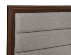 Coaster 223441Q-S4 4 pc Welsley walnut finish wood taupe fabric queen bedroom set