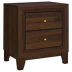 Coaster 223442 Welsley walnut finish wood 2 drawer nightstand straight lined