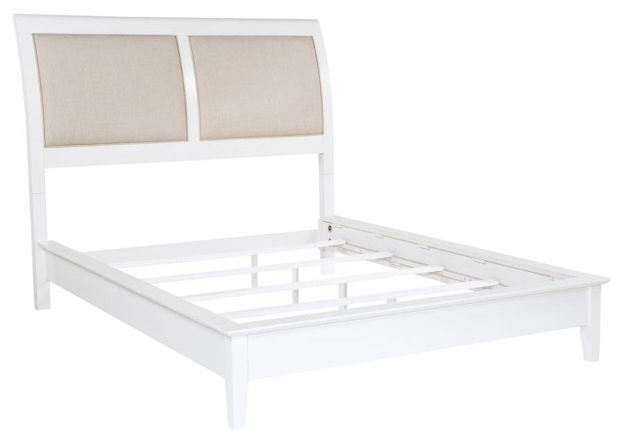 Coaster 223471Q-S4 4 pc Bexhill white finish wood natural raffia wrapped accents queen bedroom set