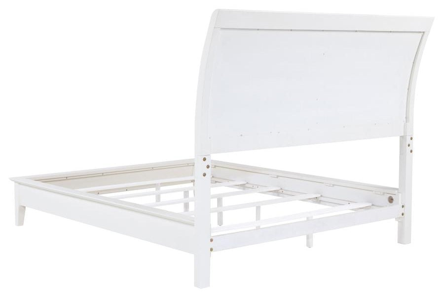 Coaster 223471Q-S4 4 pc Bexhill white finish wood natural raffia wrapped accents queen bedroom set