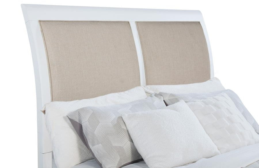 Coaster 223471Q-S4 4 pc Bexhill white finish wood natural raffia wrapped accents queen bedroom set