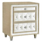 Coaster 223521Q 4 pc Antonella champagne finish wood ivory and camel velvet french inspired upholstered bedroom set