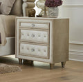 Coaster Antonella Champagne Wood Ivory & Camel Velvet French-Inspired Nightstand – 223522