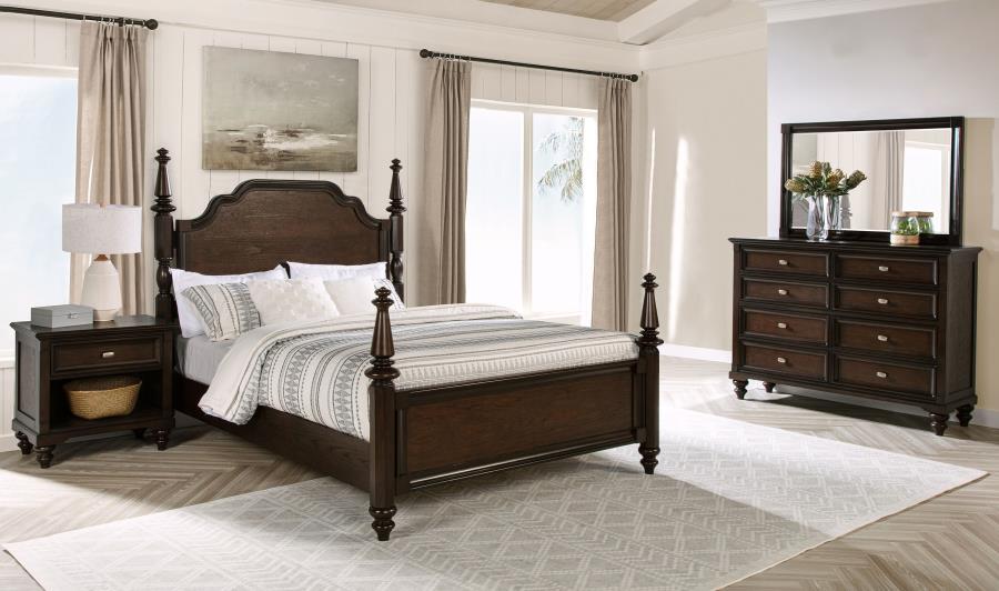 Coaster 223631Q-S4 4 pc Andover dark oak finish wood traditional poster queen bedroom set