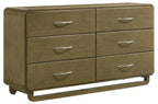 Coaster 224271Q-S4 4 pc Amsbury nutmeg finish wood beige boucle fabric headboard queen bedroom set