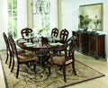 Homelegance 2243-76 7 pc deryn park ii cherry finish wood round / oval pedestal dining table set