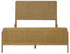 Coaster 224300Q 4 pc Arini sand wash finish wood grey natural cane headboard queen bedroom set