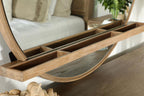 Coaster 224300Q 4 pc Arini sand wash finish wood grey natural cane headboard queen bedroom set