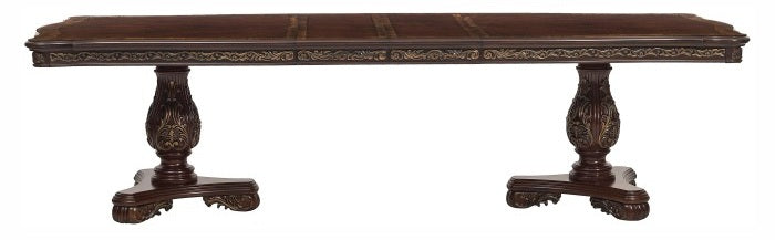 Homelegance 2243-114 7 pc deryn park cherry finish wood double pedestal dining table set