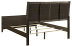 Coaster 224421Q-S4 4 pc Wilkes dark cocoa finish wood brown fabric headboard queen bedroom set