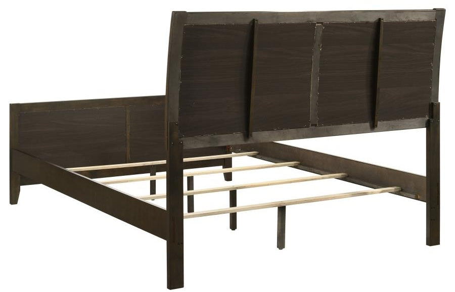 Coaster 224421Q-S4 4 pc Wilkes dark cocoa finish wood brown fabric headboard queen bedroom set