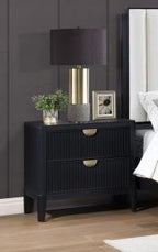 Coaster 224710Q-S4 4 pc Brookmead black wire bushed finish wood tufted headboard queen bedroom set fluted texturing highlights