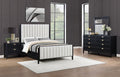 Coaster 224710Q-S4 4 pc Brookmead black wire bushed finish wood tufted headboard queen bedroom set fluted texturing highlights