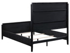 Coaster 224710Q-S4 4 pc Brookmead black wire bushed finish wood tufted headboard queen bedroom set fluted texturing highlights
