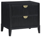Coaster 224710Q-S4 4 pc Brookmead black wire bushed finish wood tufted headboard queen bedroom set fluted texturing highlights