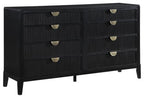 Coaster 224710Q-S4 4 pc Brookmead black wire bushed finish wood tufted headboard queen bedroom set fluted texturing highlights