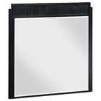 Coaster 224710Q-S4 4 pc Brookmead black wire bushed finish wood tufted headboard queen bedroom set fluted texturing highlights