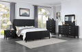 Coaster 224711Q-S4 4 pc Brookmead black wire bushed finish wood queen bedroom set fluted texturing highlights