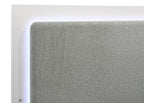Coaster 224771Q-S4 4 pc Caraway white finish wood gold accents LED accent lighting light grey fabric headboard queen bedroom set