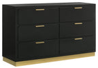 Coaster 224781Q-S4 4 pc Caraway black finish wood gold accents LED accent lighting light grey fabric headboard queen bedroom set